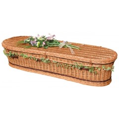 Autumn Gold Wicker / Willow Toffee Brown (Oval Style) Coffin ** Forever In Our Hearts ** 